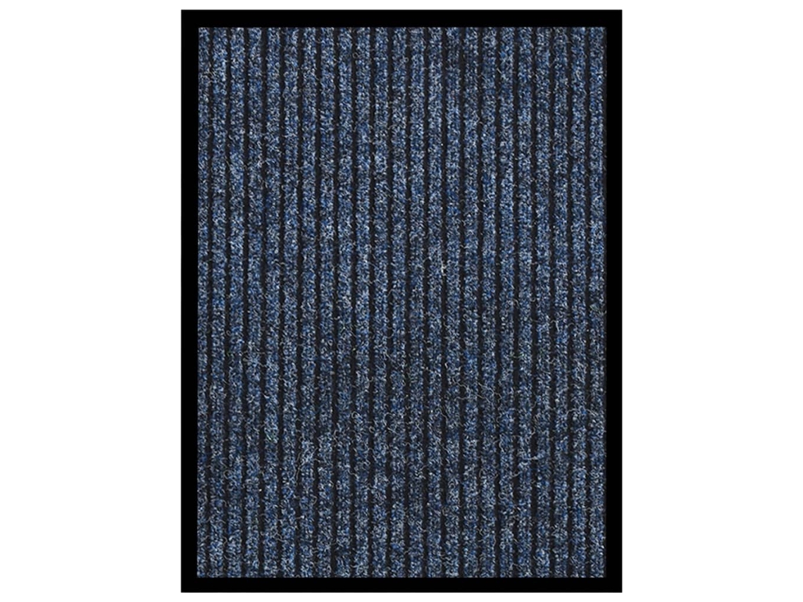 Vidaxl Tapete De Porta Às Riscas 40x60 Cm Azul