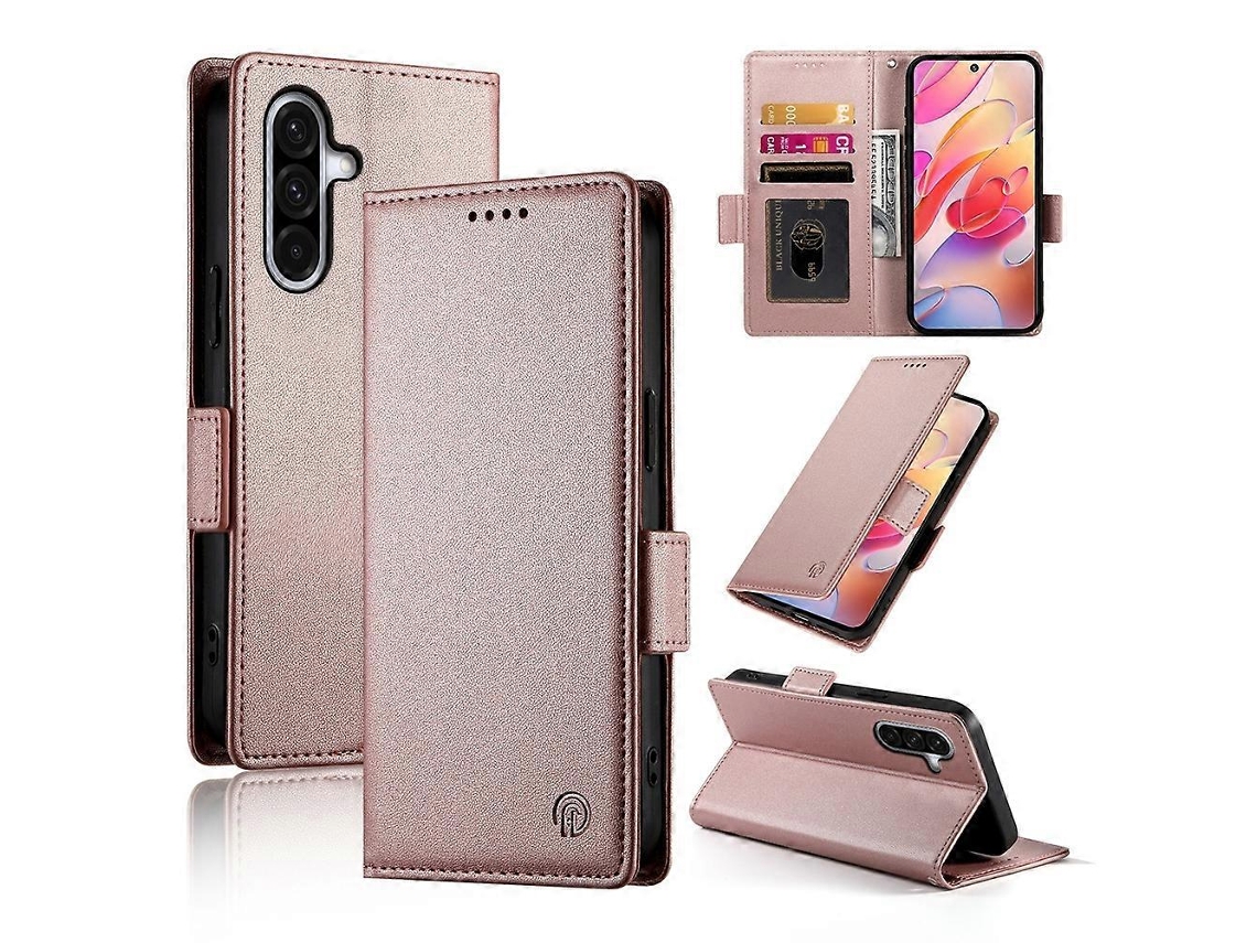 Capa De Celular De Couro Fosco Com Fivela Lateral Magnética