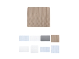 Alfombra De Baño Antideslizante Suave Y Acolchada - Estera Resistente Con Ventosas Para El Baño O Ducha Beige - Trenzado 50x50 Cm