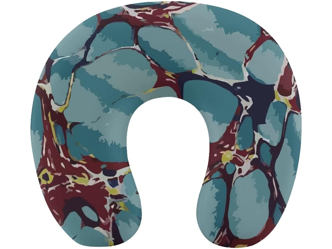 Almofada de Viag com Estampa Mármore, Apoio para Pescoço, Suporte em Espuma Viscoelástica, Acessórios,