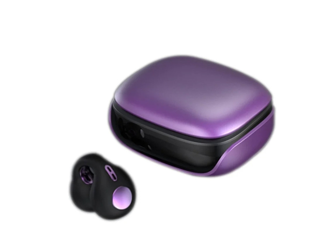 Auriculares Clipe Orelha Sem Fio Condução Óssea Hifi Yizhood Estampado Bluetooth Roxo