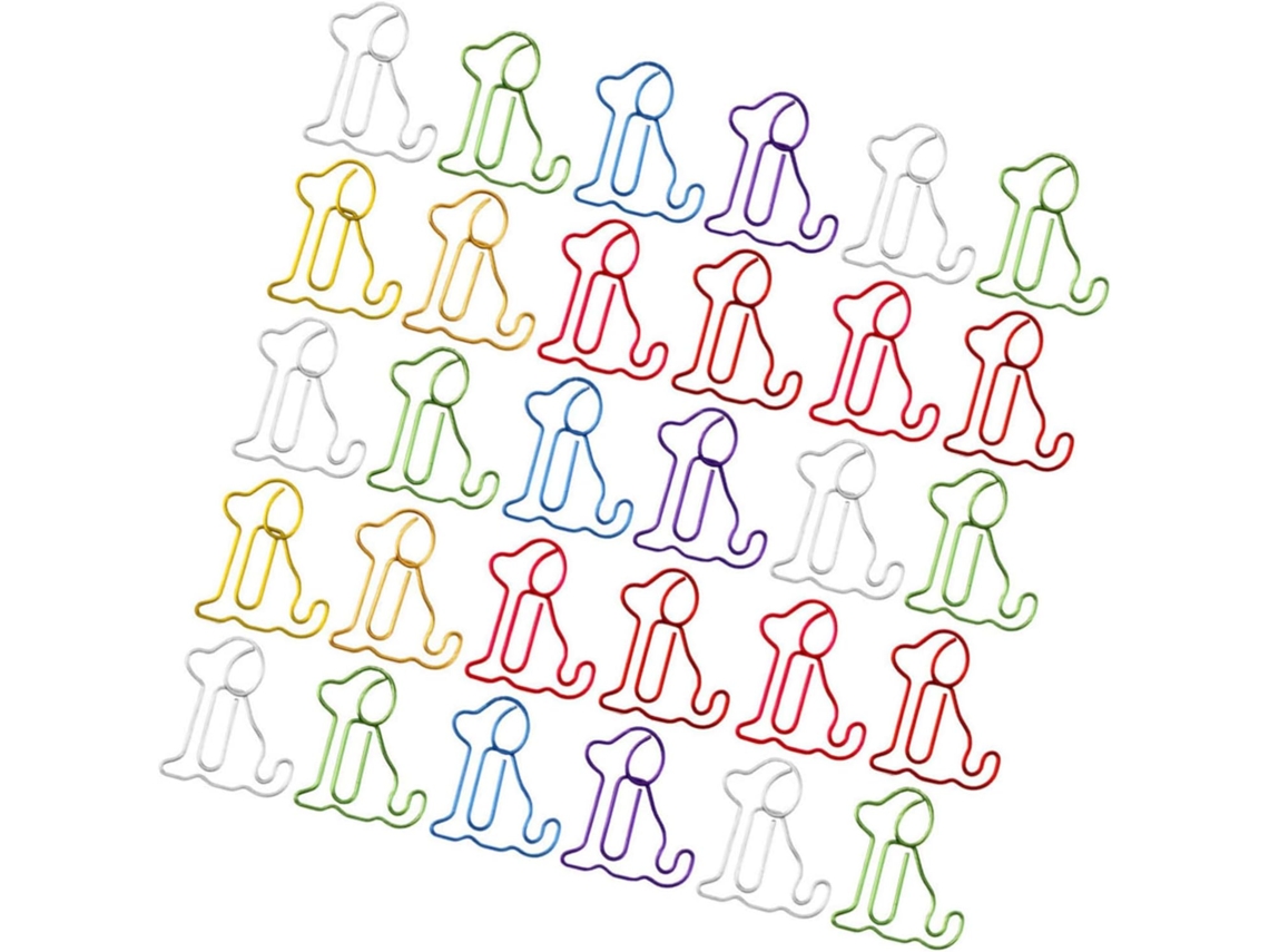 Clipes De Papel Alasum Strong Metal, 30 Clipes Em Formato De Cachorro Para Escritório E Acabamentos Finos, Cores