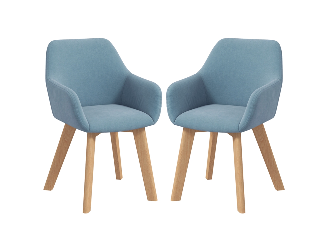Cadeiras de Sala de Jantar Veludo Azul Claro 54x57x80cm, 2 Unidades, Estofadas, Modernas S/MARCA