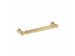 Conjunto de 6 Puxadores para Móveis Zamac com distância central 128mm e acabamento ouro HARDWAREXCHANGE