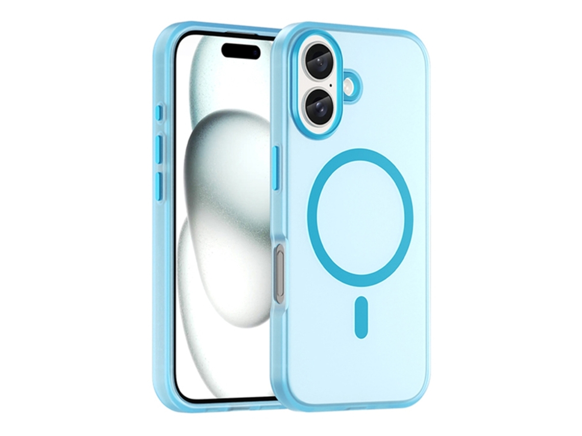 Capa Híbrida Translúcida Para Iphone 16 Plus - Tpu E Pc Com Magsafe | Fosca - Azul