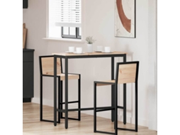 Vidaxl Mesa Natural 100 X 40 X 101 Cm Madeira De Engenharia E Aço