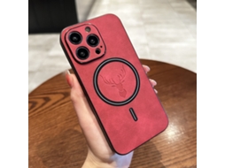 Capa Magnética Com Cauda De Alce Vermelha Para Iphone 17 Pro Max