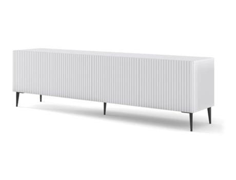Móvel de TV AKL FURNITURE PRIVATE RavennaB (Branco e Preto - Madeira engenheirada - 200x42x56 cm)
