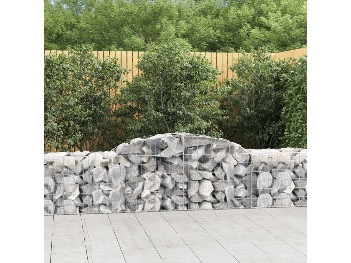 Vidaxl Cestos Gabião Arqueados 12pcs 300x50x60/80 Cm Ferro Galvanizado