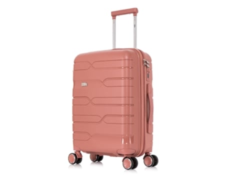 Mala de Cabine 1990S Polipropileno 4 Rodas Ouro Rosa 55X38X22 Cm 44L