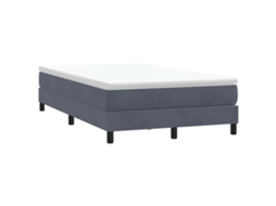 Vidaxl Box Cama De Molas Sem Colchão Cinzento Escuro 120x210 Cm Veludo