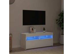 Vidaxl Móvel De Tv Com Luzes Led 90x35x40 Cm Branco