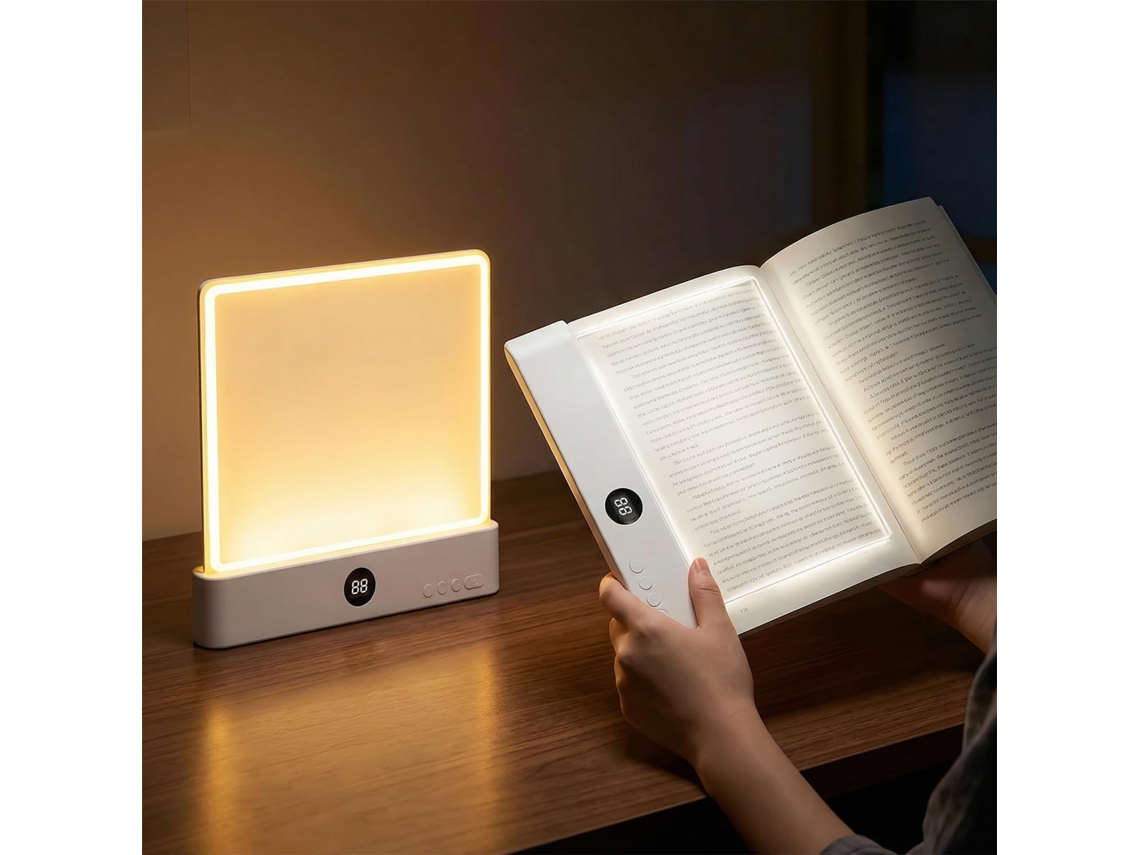Luminária De Leitura Com Clipe Led Transparente Recarregável Para Na Cama À Noite, Com 3 Cores E Temporizador Ideal Para