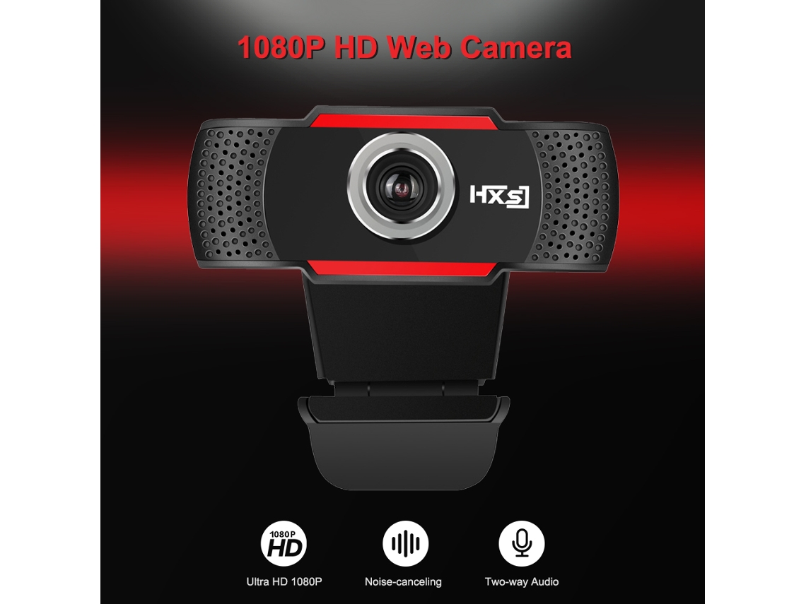 Câmera Web Hxsj 1080p Para Chamada De Vídeo De Conferência E Transmissão Ao Vivo Com Zoom Manual E Cancelamento De Ruído