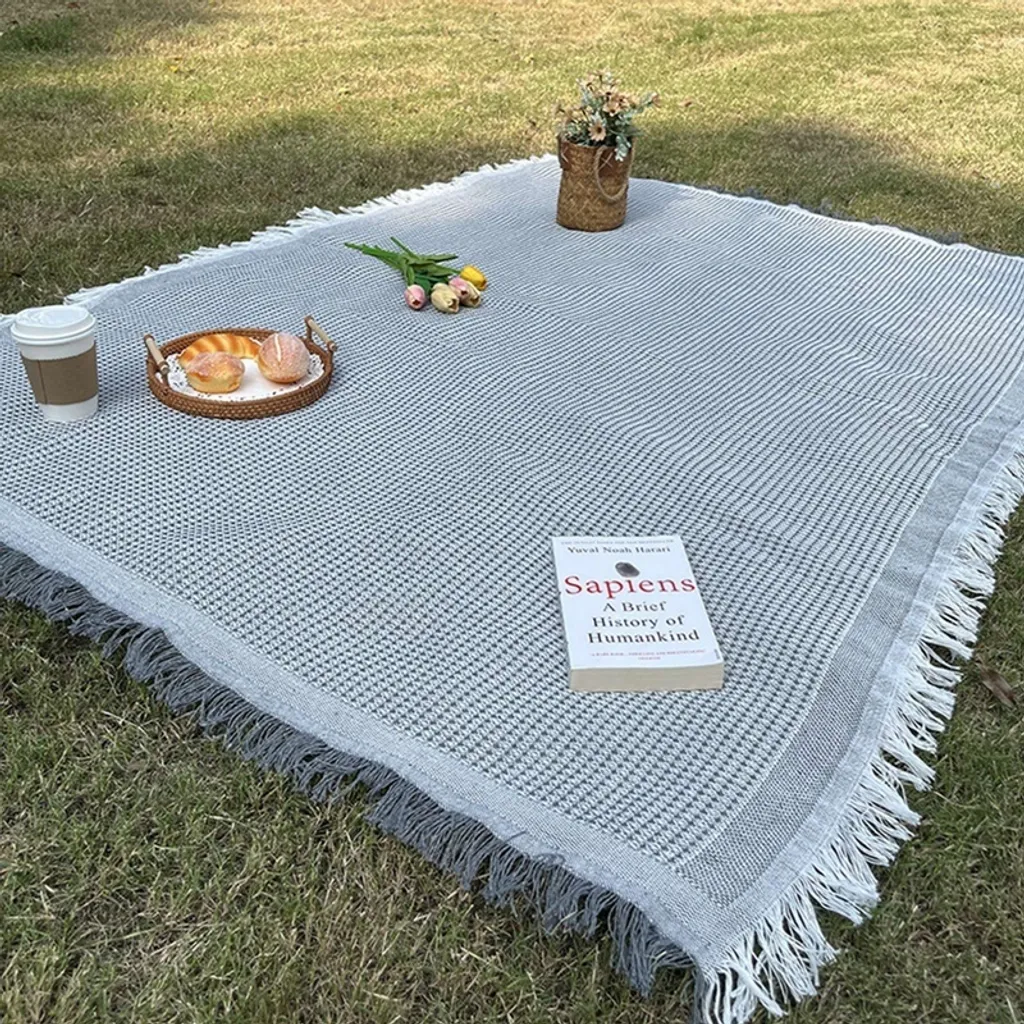 Manta De Piquenique Lavável De 90 X 150 Cm Para Camping, Praia, Com Isolamento Térmico E À Prova De Areia (cinza)