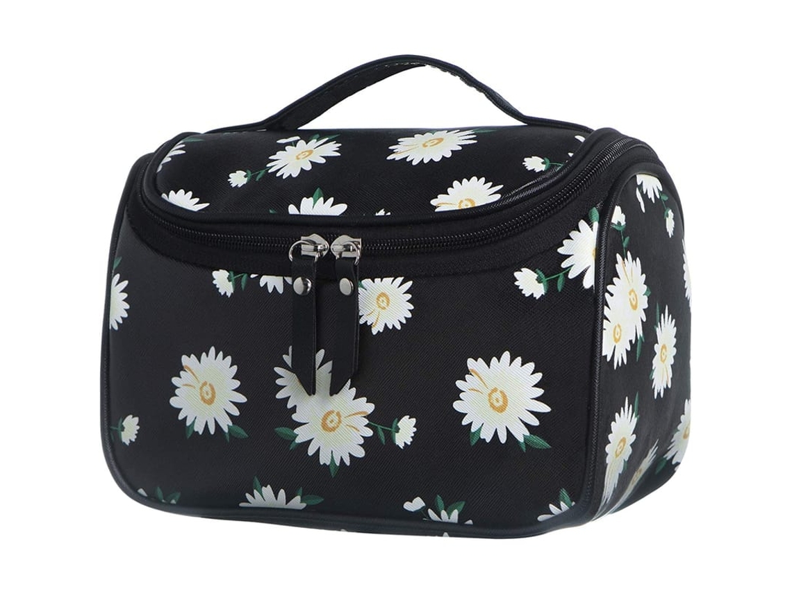 Bolsa De Maquiagem Grande Organizador Com Zíper Para Pinceis E Acessórios De Viagem À Prova D'água (preto)
