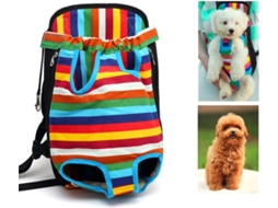 Mochila Para Transporte De Cães E Gatos Com Pernas De Fora - Suporte Frontal Respirável - Multicolor L