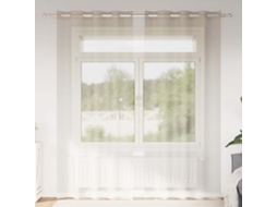 Vidaxl Cortina De Voile 2 Unid. Areia 260 X 140 Cm Poliéster