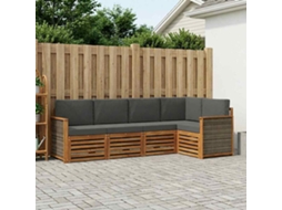 Vidaxl Conjunto De Sofás Para Exterior 4 Unid. Natural E Antracite