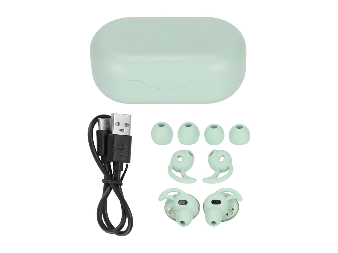 Aetheria fones de Ouvido Bluetooth 5.1 Sem Fio Hifi Estéreo com Gancho Auricular Desmontável e Microfone Anti ruído Verde