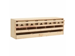 Vidaxl Ninho P/ Galinhas 5 Compartimentos 117x33x38 Cm Pinho Maciço