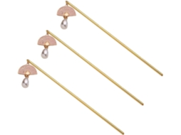 Conjunto de 3 elegantes presilhas de cabelo femininas com detalhes metálicos.