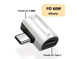 Adaptador Pd 60w 2 Em 1 Tipo C Para 3,5 Mm.vayotoy