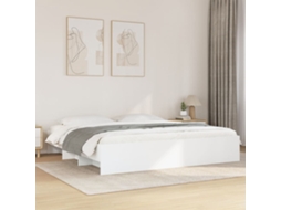 Estrutura De Cama 200x200 Cm Derivados De Madeira Branco