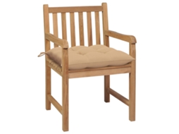 Maison Exclusive - Cadeiras De Jardim C/ Almofadões Beges 2 Pcs Teca Maciça