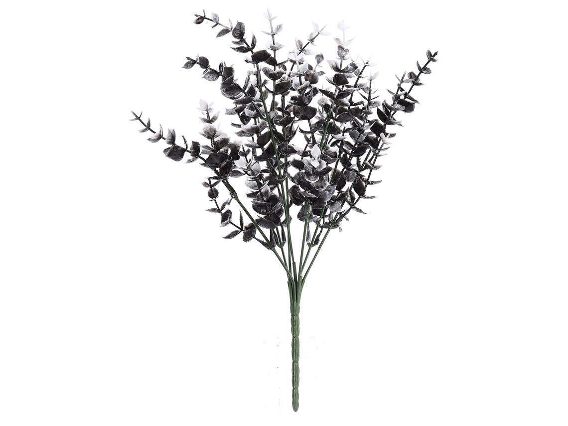 Arranjo de Eucalipto em Preto e Branco, 35cm, Decoração com Grama Artificial LAXISCREED