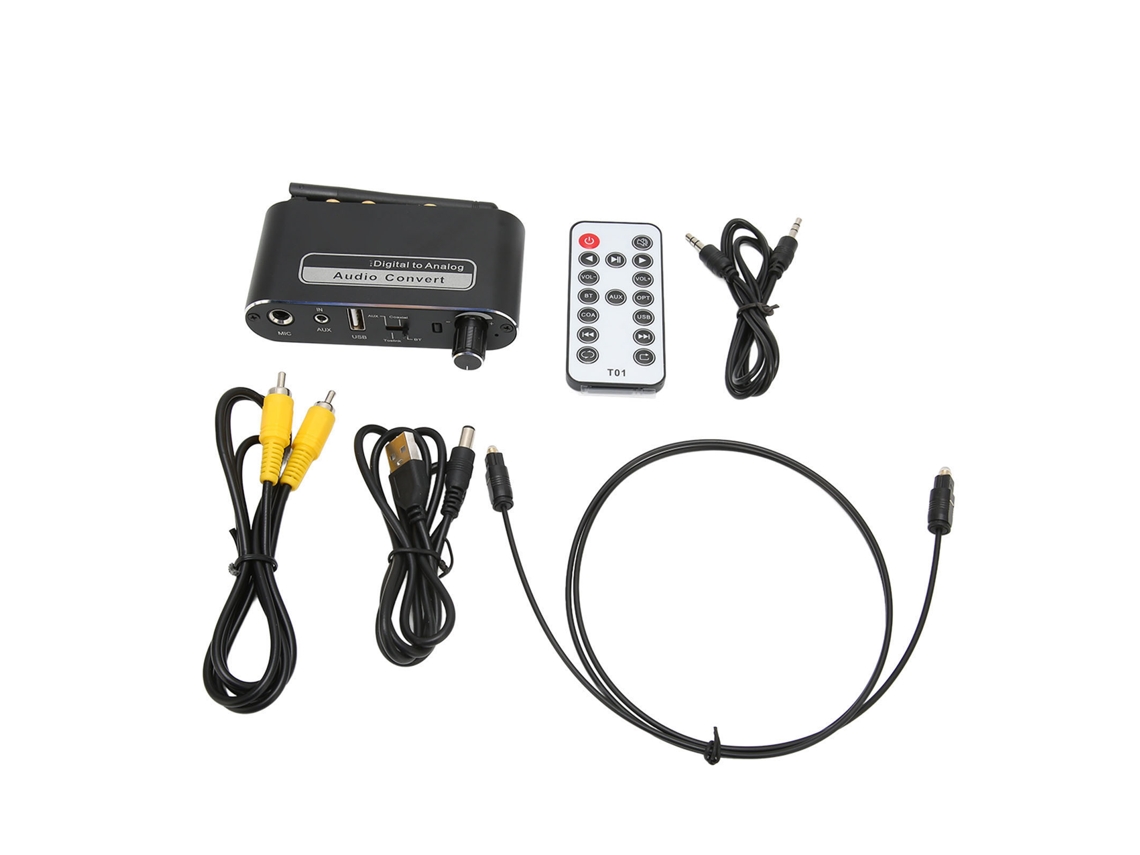 Aetheria amplificador Digital Bluetooth 5.1 Conversor Analógico para Digital com Microfone para Sistema de Som Home Theater