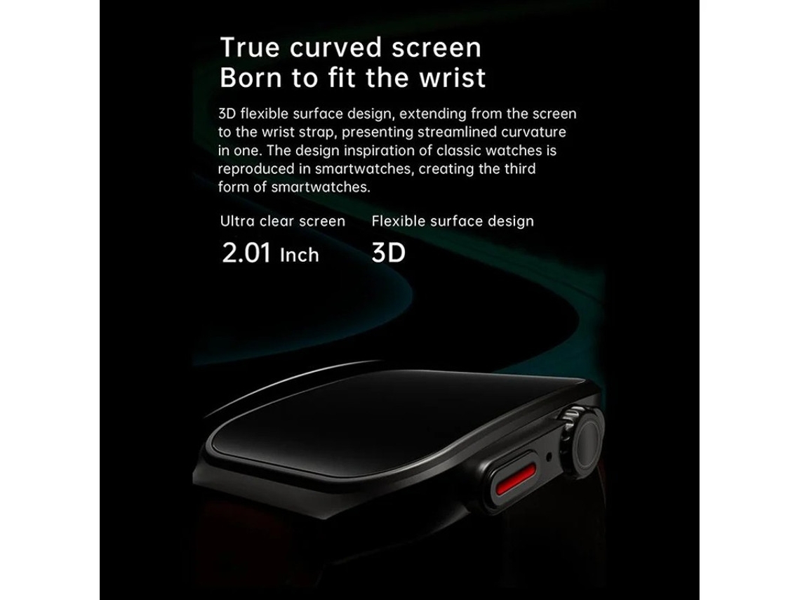 Smartwatch com tela sensível ao toque HD de 1,96" que atende e faz chamadas, 100 modos esportivos, bateria de 400 mAh e monitor de frequência cardíaca. Bestvite