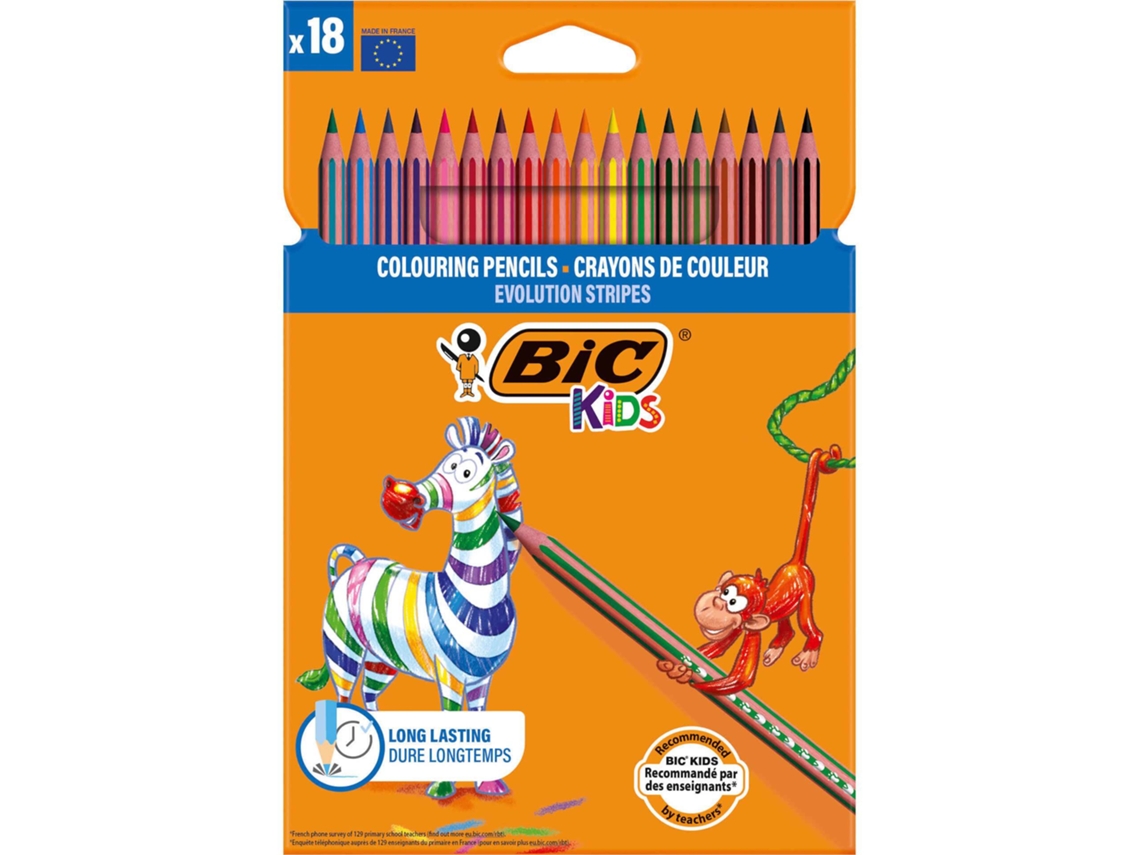Lápis De Cor Kids Evolution Stripes Bic