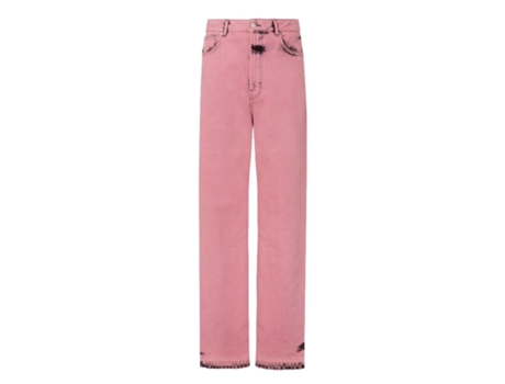 Calças De Mulher Moschino Jeans Pantaloni Poliéster Rosa (26)