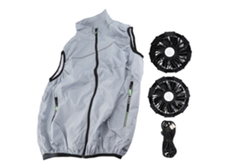 Chaleco Refrigerante Com 2 Ventiladores 3 Níveis Ajustáveis Roupas Acondicionadas Com Ar Para Homens Clima Quente Cinza S