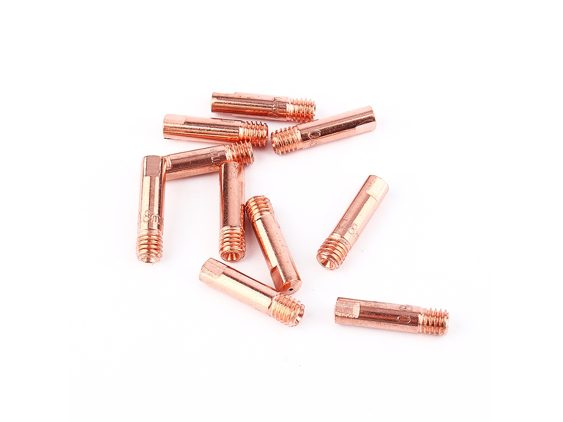 10 Peças Pontas De Contato Para Soplete Mig Mag Mb-15ak M6 0.8mm/1.0mm Alta Qualidade