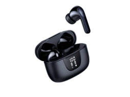 Fones de Ouvido Sem Fio Verdadeiros Cw39, Bluetooth 5.3, Reprodução de 76h, Ipx7 À Prova D'água, Tela Led JIAPEI (preto)