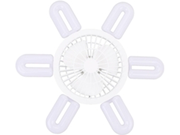 Ventilador De Teto E27 Com Luz, 6 Lâmpadas Led Em Formato U, 3 Pás,