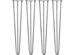 Pernas Skiski 4 Pernas de Mesa 71 Cm 3 Hastes de Aço Cor Natural Espessura 12 Mm