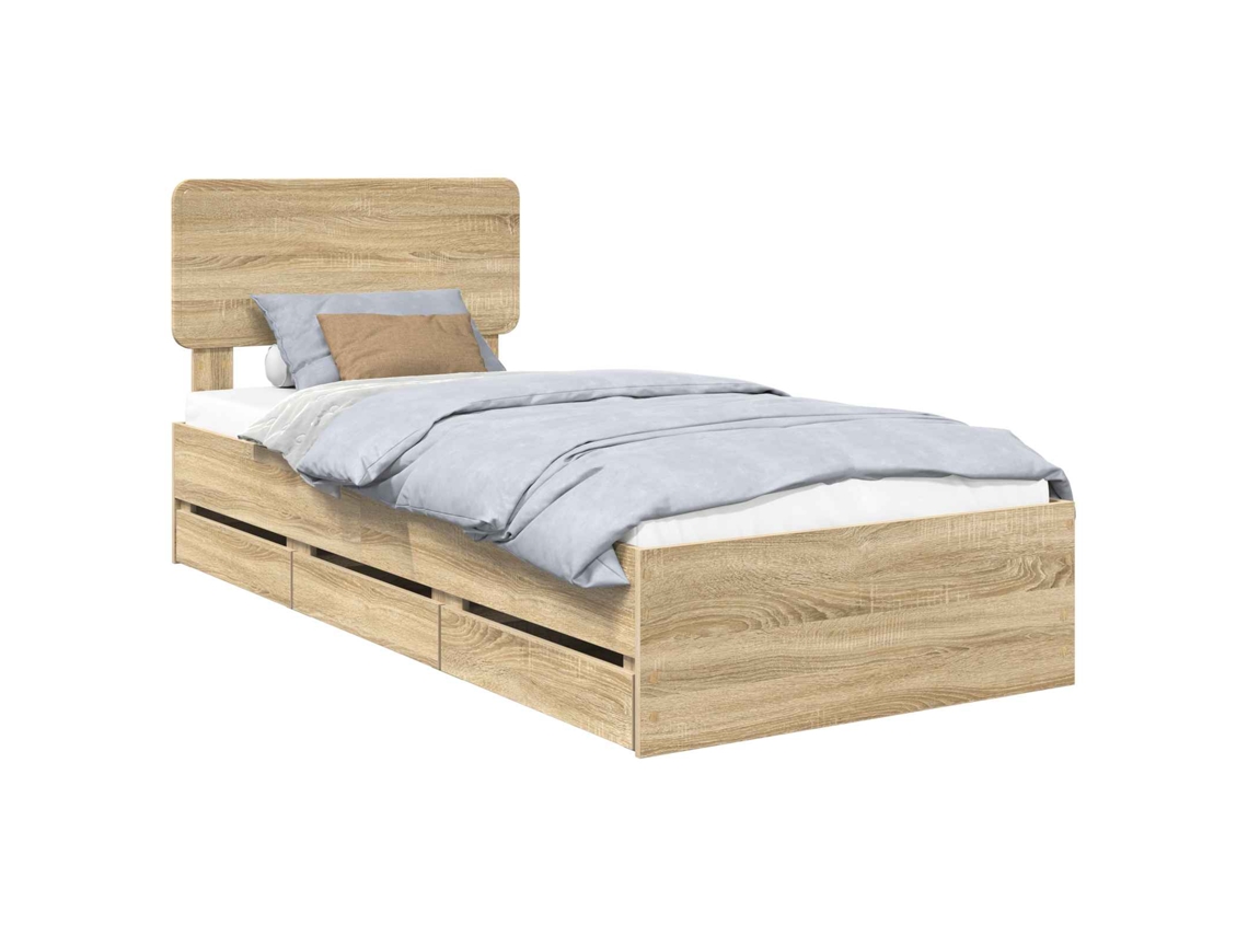 Vidaxl Estrutura Da Cama Com Gaveta Carvalho Sonoma 100 X 200 Cm