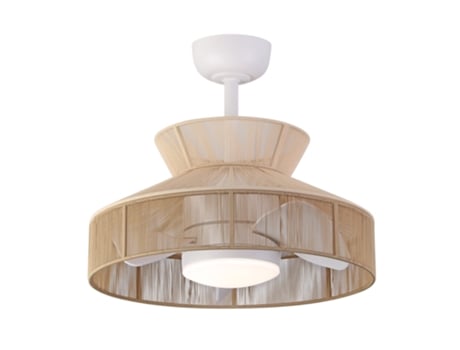 Ventilador De Teto Com Luz E Cúpula De Fio Natural Natar Sulion
