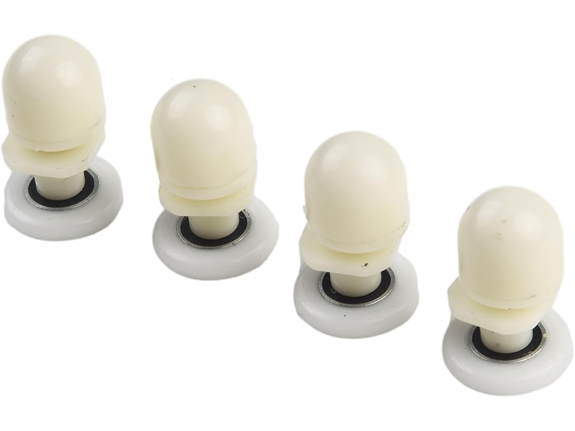Conjunto De 4 Roldanas Nylon Para Portas Vidro, Trilhos Ajustáveis Com