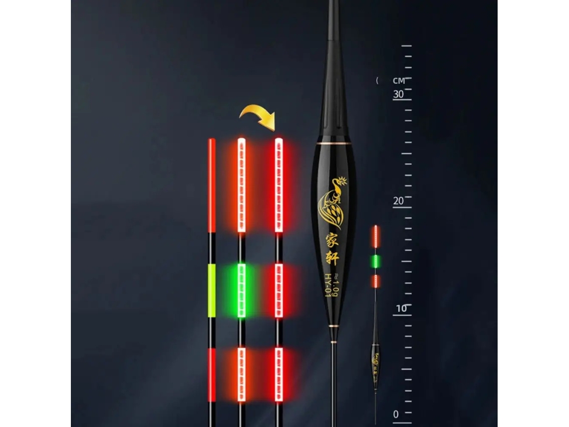 (18,5 Cm X 1 G) Bóia Eletrônica De Pesca Com Duas Luzes Indicadoras, Novo Tipo De Bóia Deslizante.