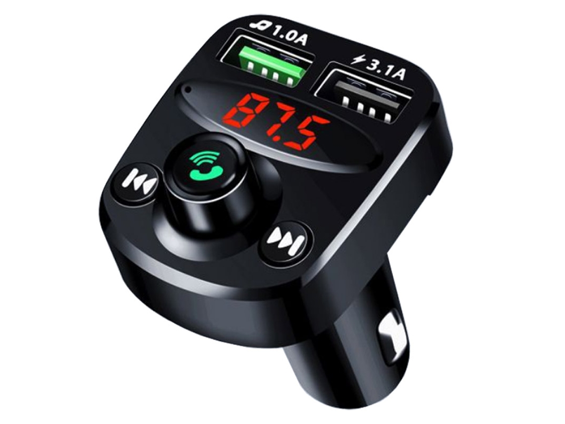 Transmissor FM Estéreo Car MP3 Player 3.1A Dual USB Car Charger Handsfree Bluetooth Car Kit Modulador FM (Preto) ENKERS