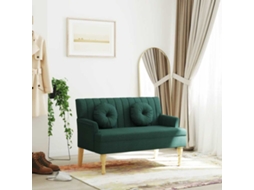 Vidaxl Banco C/ Almofadões 113x64,5x75,5 Cm Tecido Verde-escuro