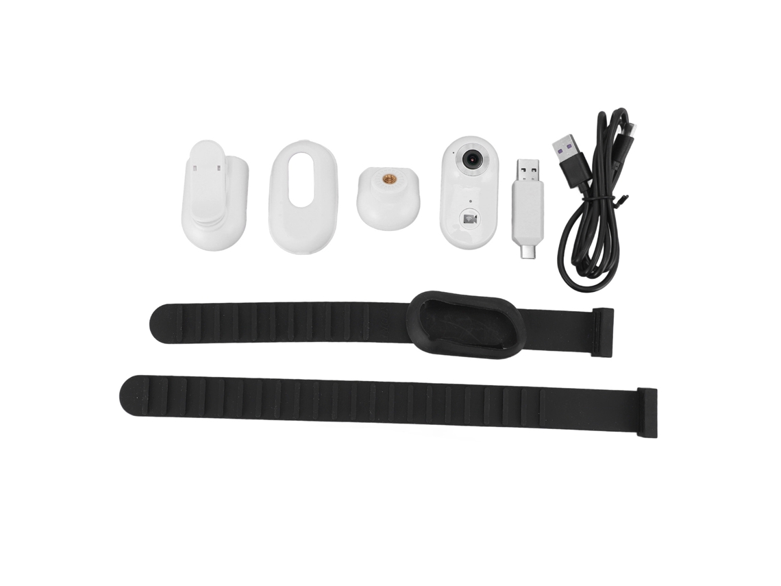 Pet Collar Camera 1080p Hd 2.4g Wireless Dog Cat Wearable Video Recorder Loop Recording Small Action Camera With App For Outdoor Vlogging White