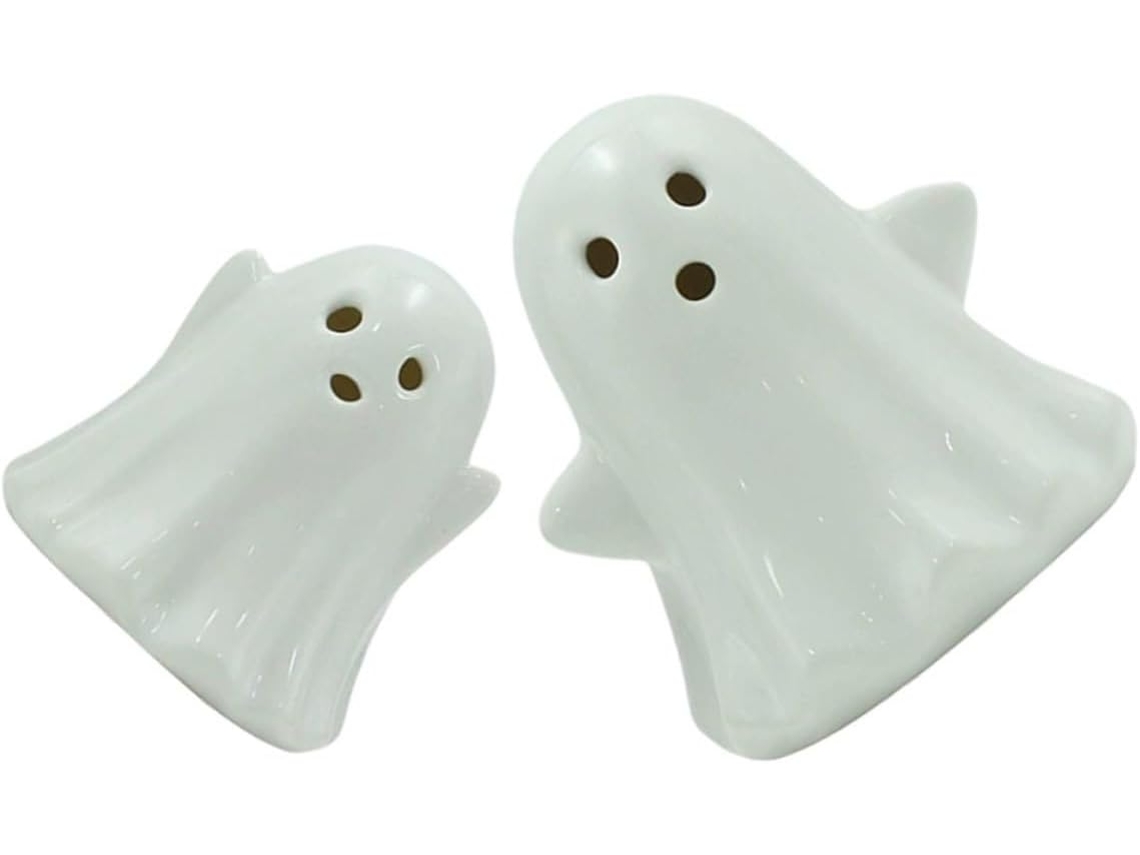 Conjunto De 2 Luminárias Noturnas Fantasma De Cerâmica, Iluminação Ambiente Suave Para Decoração De Halloween No Quarto