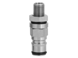 Adaptador de aço inoxidável 304 com trava de esfera para barril de cerveja, ideal para fabricação caseira de cerveja.