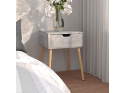 Vidaxl Mesa De Cabeceira 40x40x56 Cm Derivados Madeira Cinza Cimento