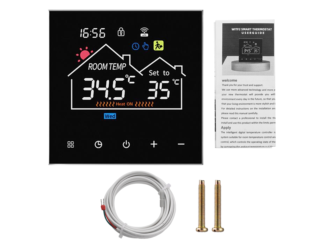 Termostato WiFi para Aquecimento de Piso Residencial com Controle por App e Programável | S/MARCA